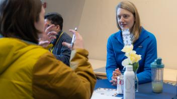 Dr. Heidi Reesink meeting with prospective students
