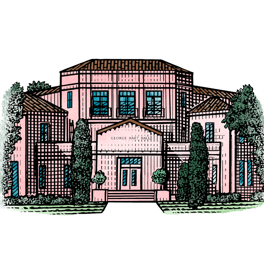 Hart hall color drawing by steve noble