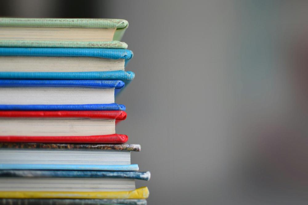 A stack of colorful books